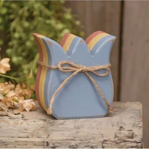 Easter Distressed Wooden Tulip Set of Three Spring Bloom Flowers
